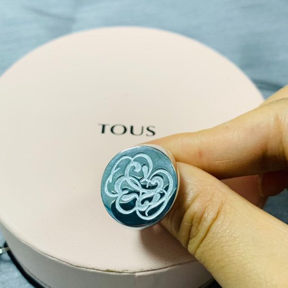 TOUS Ring Silver Rubric Ring Women Jewelry 925 Sterling Sliver 56# - Picture 5 of 10